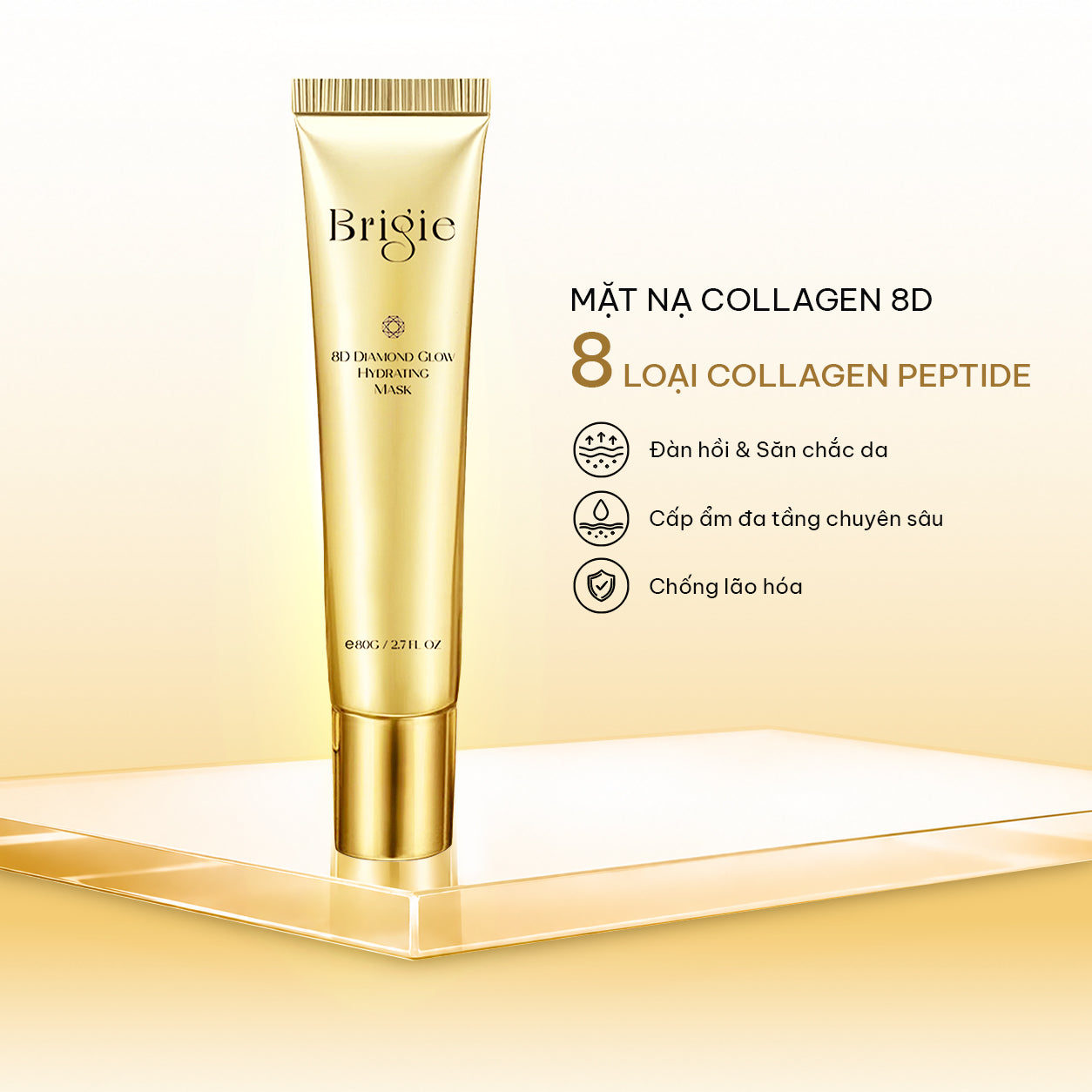 Mặt nạ cấp ẩm Collagen 8D Diamond Glow